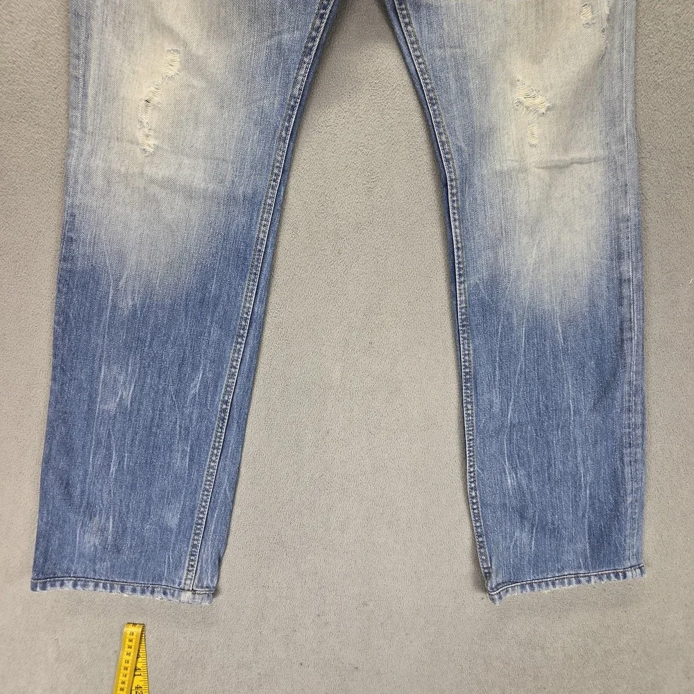 Diesel Jeans Mens 29x32 Blue Safado Regular Slim Straight Altered Hem 0810N